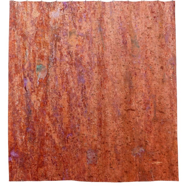 Rusty metal plate etched by corrosionabstract, age shower curtain (Front)