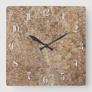 Rusty metal surface square wall clock