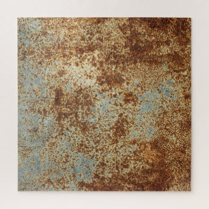 Rusty Metal: Textured Panel Background. Jigsaw Puzzle