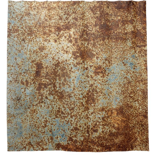 Rusty Metal: Textured Panel Background. Shower Curtain (Front)