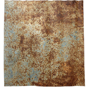 Rusty Metal: Textured Panel Background. Shower Curtain