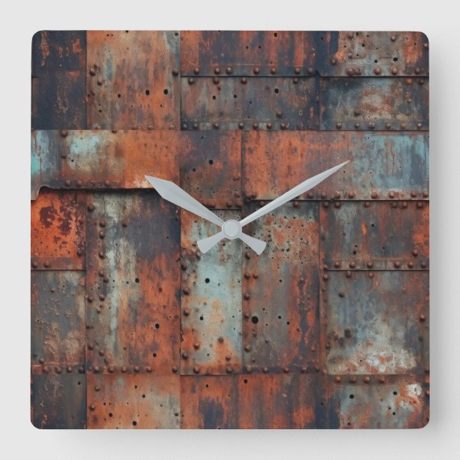 Rusty Metal Wall Clock (Front)
