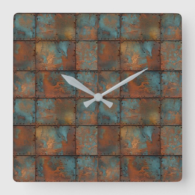 Rusty Metal Wall Clock (Front)