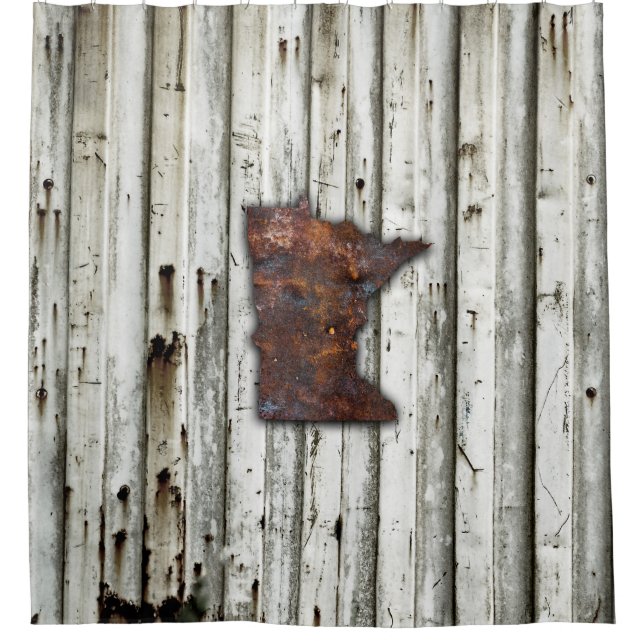 Rusty Minnesota Shape Shower Curtain (Front)