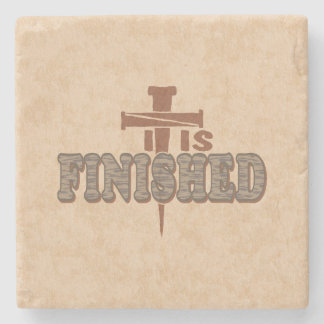 Rusty Nails Cross of Christ Christian Design Stone Coaster