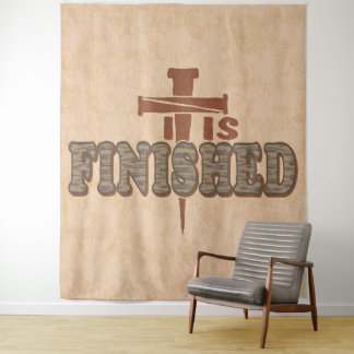 Rusty Nails Cross of Christ Christian Design Tapestry