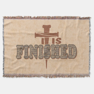 Rusty Nails Cross of Christ Christian Design Throw Blanket