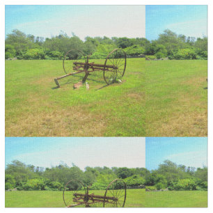 Rusty Old Farm Equipment Fabric