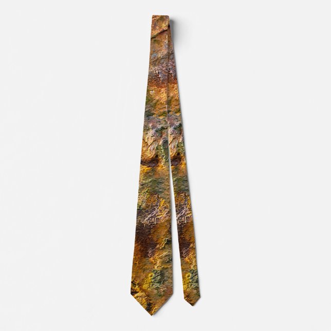 Rusty orange abstract texture  tie (Front)