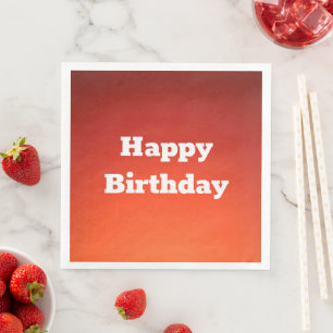 Rusty Orange Happy Birthday Paper Napkins