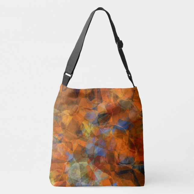 Rusty Orange Modern Abstract Design Crossbody Bag (Back)