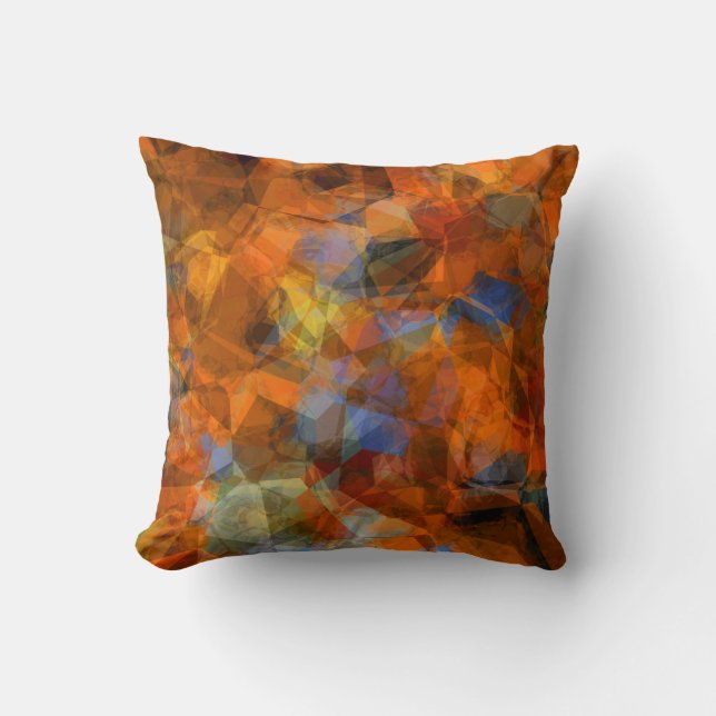 Rusty Orange Modern Abstract Design Cushion (Front)