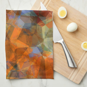 Rusty Orange Modern Abstract Design Tea Towel