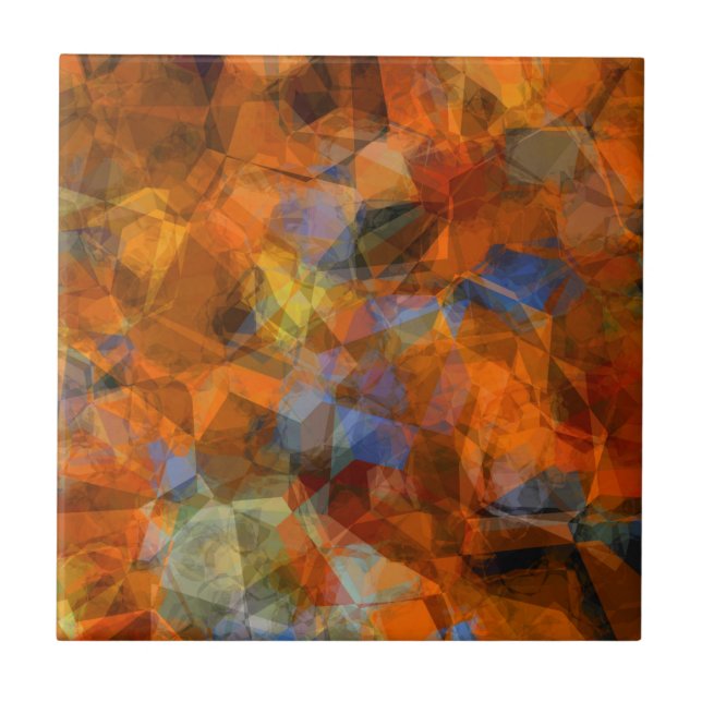 Rusty Orange Modern Abstract Design Tile (Front)