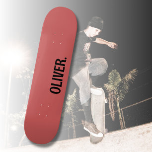 Rusty Orange Modern Name   Classic Trendy  Skateboard