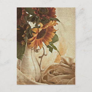 Rusty Orange Sunflowers Postcard