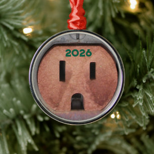 Rusty Outdoor Electrical Outlet, Plug Metal Tree Decoration