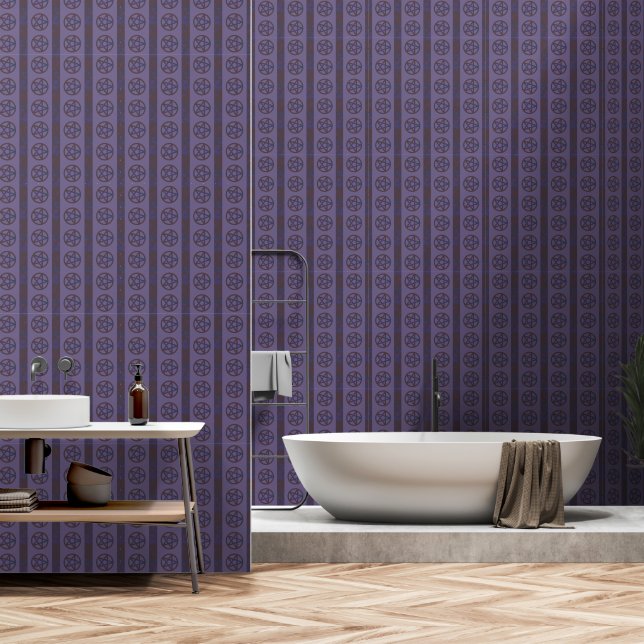 Rusty Pentagram Purple Medium Wallpaper (Bathroom)
