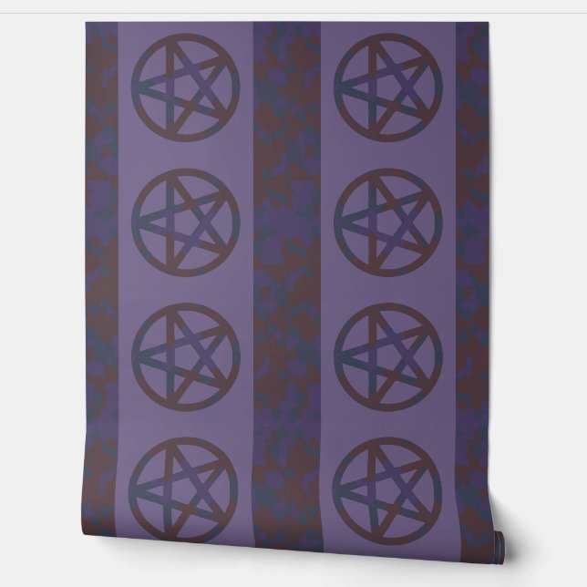 Rusty Pentagram Wallpaper Border Purple (Unrolling)