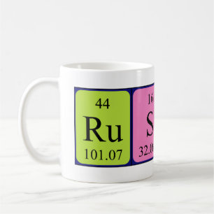Rusty periodic table name mug