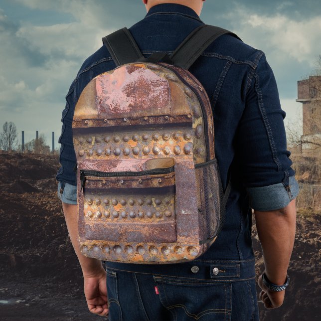 Rusty pink brown metal printed backpack (Creator Uploaded)