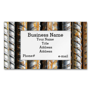 Rusty Rebar Design Magnetic Business Card