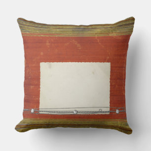 Rusty Red Green Stripes Throw Pillows