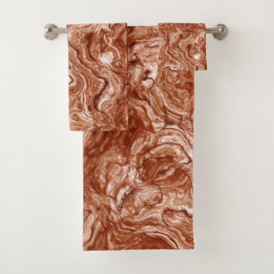 Rusty Red Marble abstract Bath Towel Set