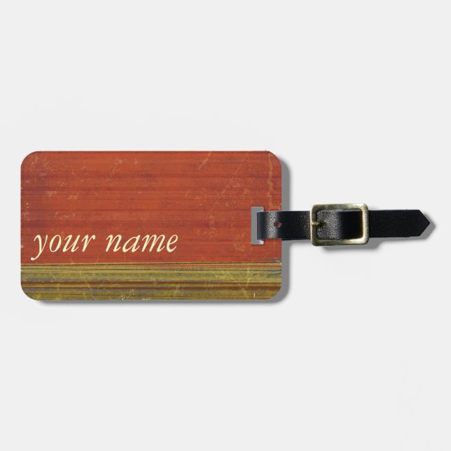 Rusty Red Muted Stripes  Luggage Tag (Front Horizontal)