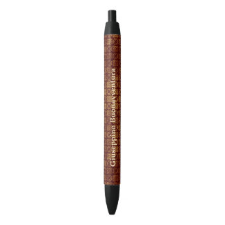 Rusty Red Squares and Diamonds Customisable Name Black Ink Pen