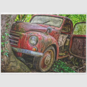Rusty Red Truck Vintage 20x30 Decoupage Tissue Paper