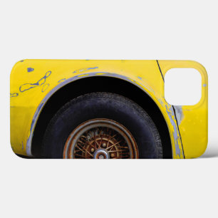 Rusty Roadmaster Tire, Peeling Yellow Painted Car iPhone 13 Case