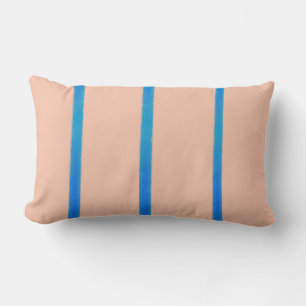 Rusty Rose & Blue Stripes Throw Pillow 13" x 21"