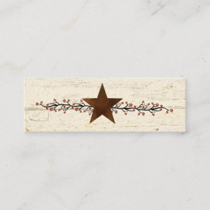 Rusty star and berries mini business card