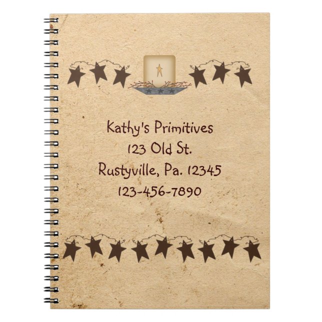 Rusty Stars And Candle Notebook (Front)