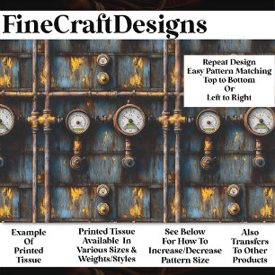 Rusty Steampunk Plumbing Pattern BM8 Decoupage   Tissue Paper