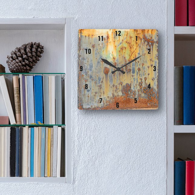 Rusty Steel Square Wall Clock (Creator Uploaded)