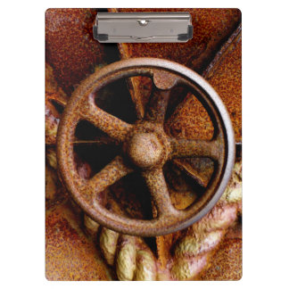 Rusty Submarine Hatch Wheel Clipboard