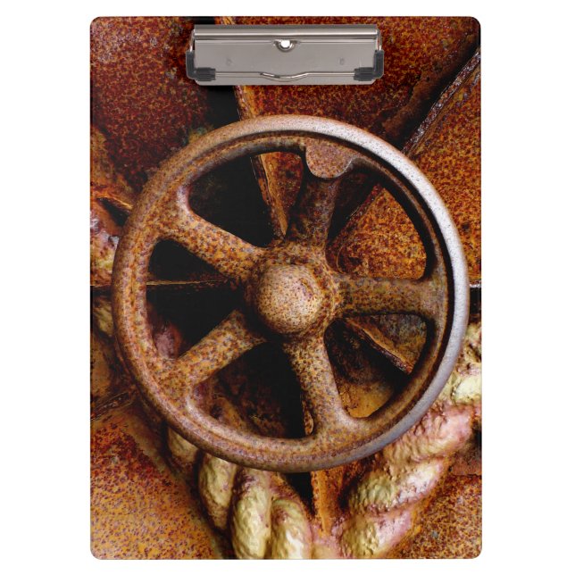 Rusty Submarine Hatch Wheel Clipboard (Front)
