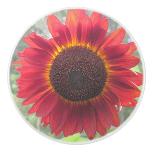 Rusty Sunflower Ceramic Knob