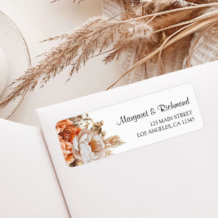 Rusty Terracotta Peony Floral Wedding Address