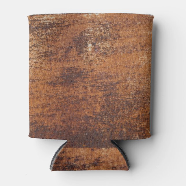 Rusty Textured Metal Surface Can Cooler (Front)