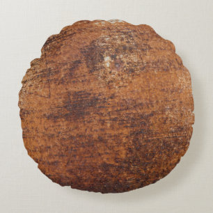Rusty Textured Metal Surface Round Cushion