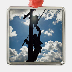 Rusty the Lineman Metal Tree Decoration