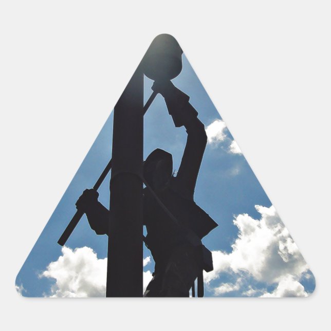 Rusty the Lineman Triangle Sticker (Front)
