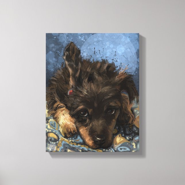 Rusty the Poodle Canvas Print (Front)