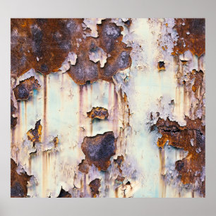 Rusty Train Wagon Peeling Paint Poster