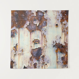 Rusty Train Wagon Peeling Paint Tapestry