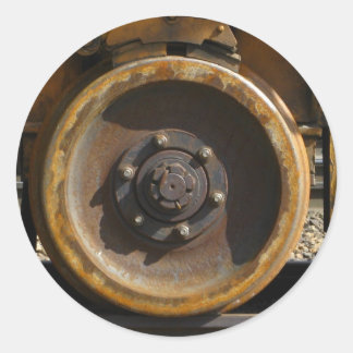 Rusty Train Wheel Classic Round Sticker