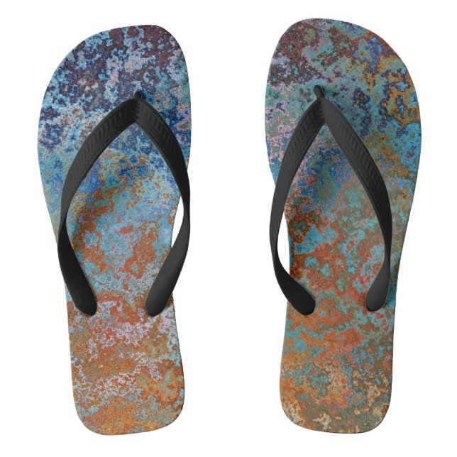 Rusty, Verdigris, Grunge Steampunk Jandals (Footbed)